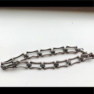 Sterling silver and diamond bracelet